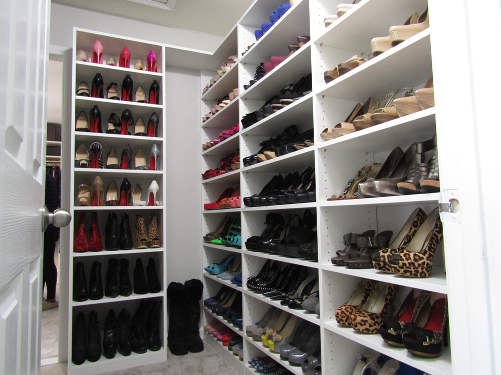custom shoe rack, custom closets, home storage solutions