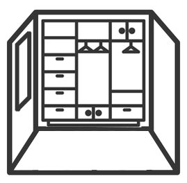 walk-in closet, custom closet, home storage solution