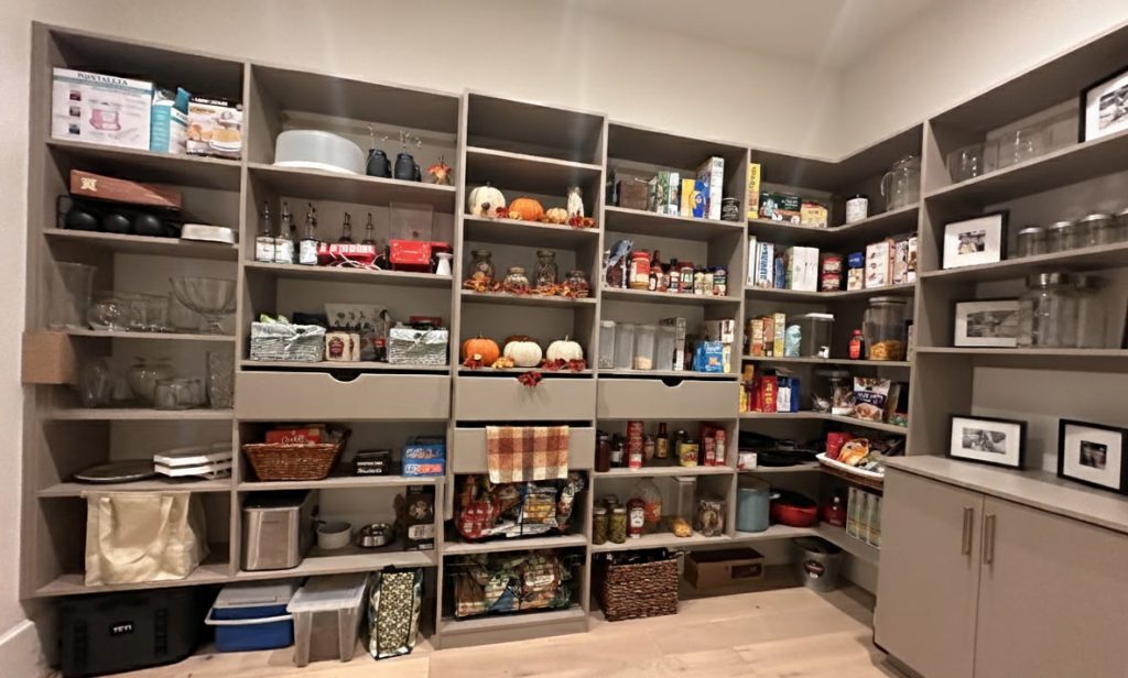 custom pantry, home storage solutions