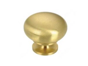 Knob - Satin Brass, Round Smooth | K-101-SB