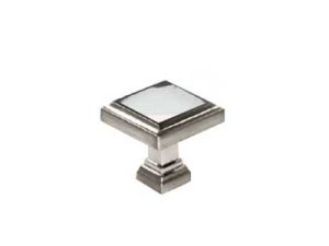 Knob - Nickel, Square Traditional | H-122-N