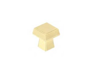 Knob - Satin Brass, Modern Square | K-130-SB